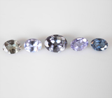 Набор из 5 редких гранатов с александритовым эффектом 1,31 карата