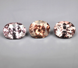 Редкий набор из 3 гранатов со сменой цвета 4,12 карата